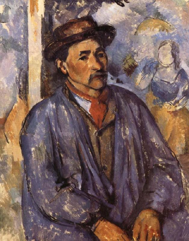 Paul Cezanne farmers wearing a blue jacket china oil painting image